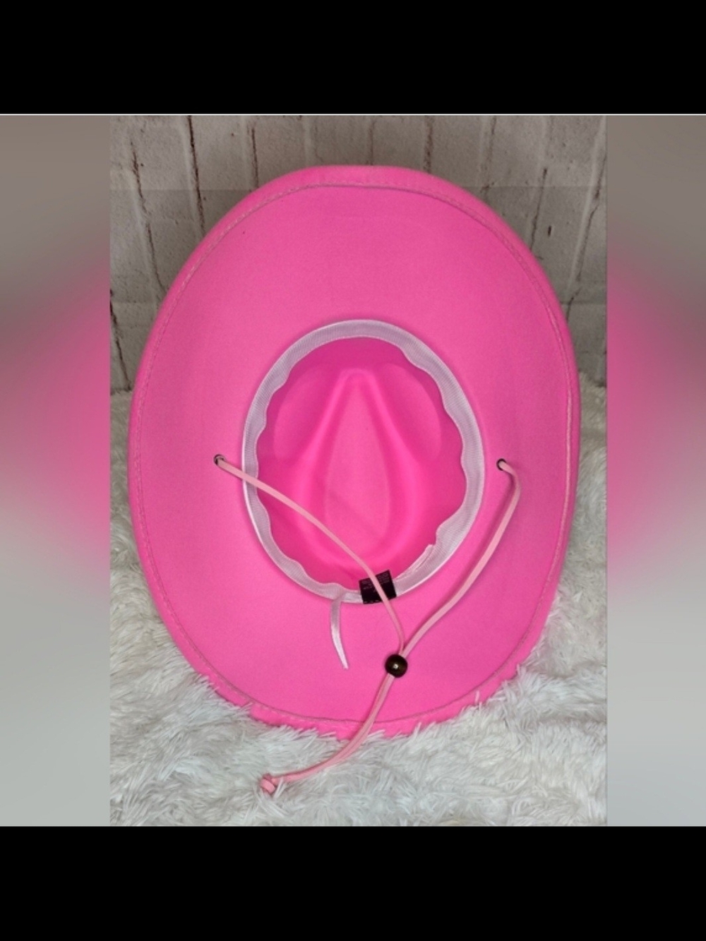 Hot Pink Western Cowboy Hat | Size 57 | Adjustable Chin Strap - Picture 6 of 7